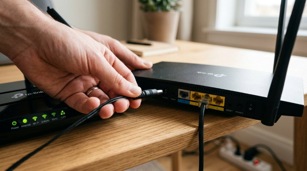 : Person looking frustrated at a laptop with Wi-Fi connection issues.